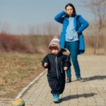 mother looking out window