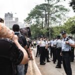 Hungarian police protest