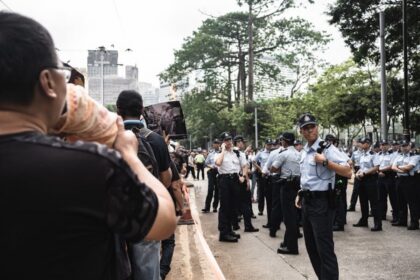 Hungarian police protest