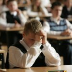 stressed student studying