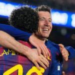 Robert Lewandowski goal celebration