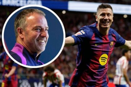 Robert Lewandowski goal celebration