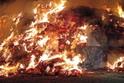 burning straw bales