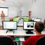 empty classroom computers