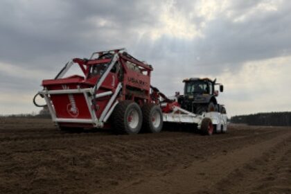 stone harvesting machine field