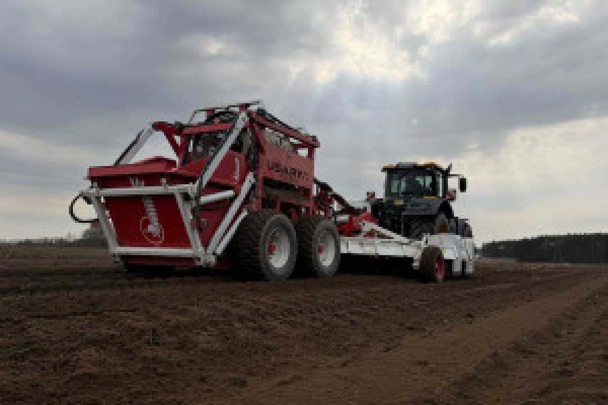 stone picking machine field