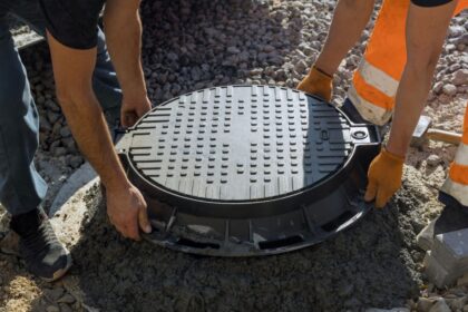 excavator sewer pipes