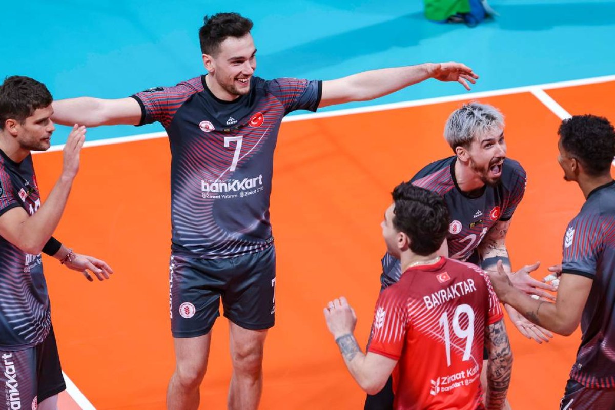 volleyball trophy celebration