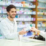 pharmacy medicine shelves