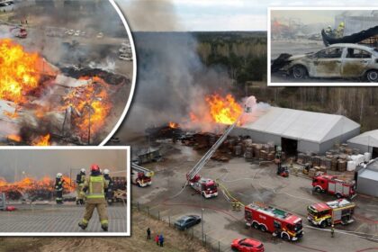 factory fire firefighters