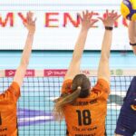 volleyball match celebration