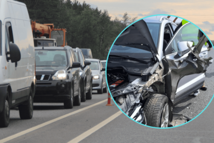 car accident traffic jam