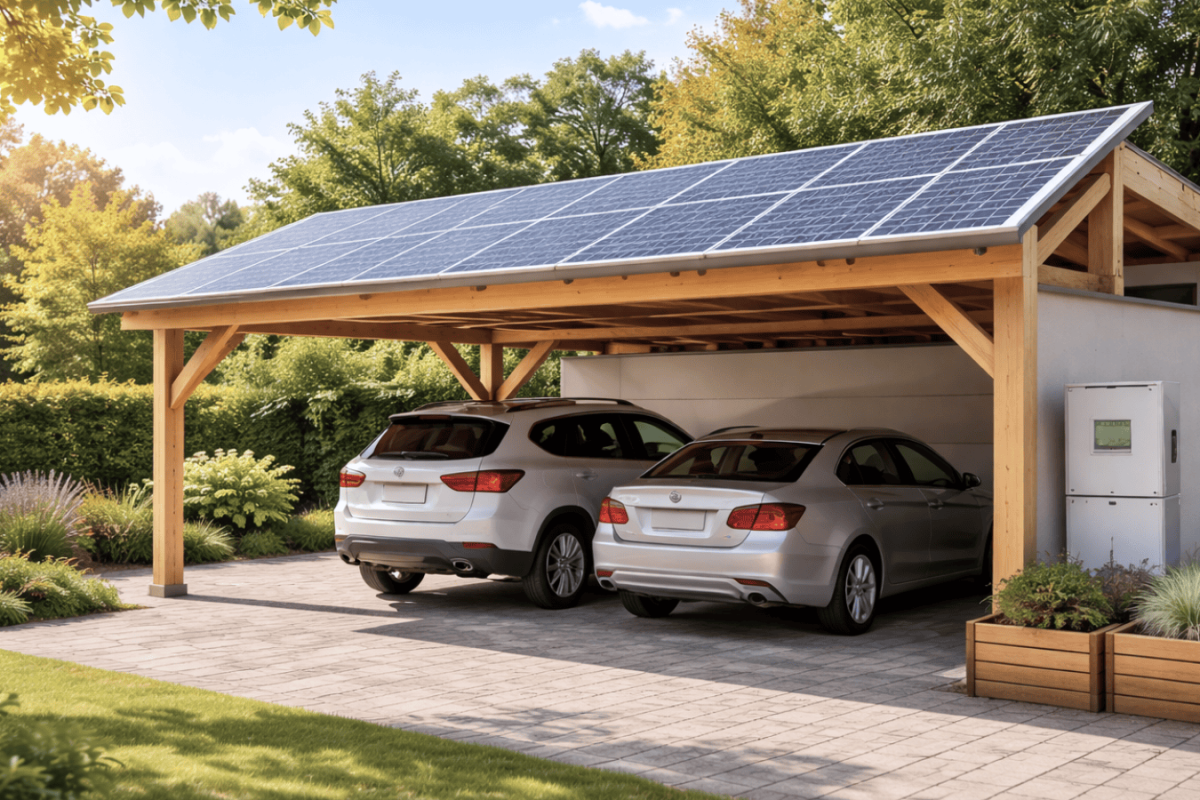 carport with solar panels