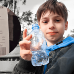 teenager bottle recycling