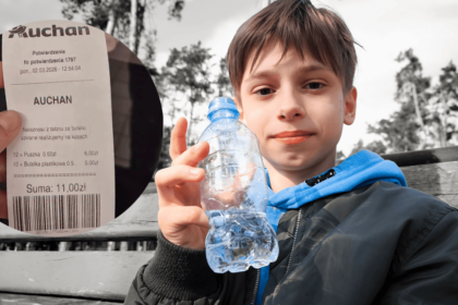 teenager bottle recycling