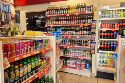 alcohol shop shelves