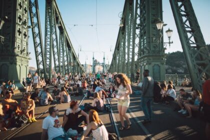Budapest celebration crowd