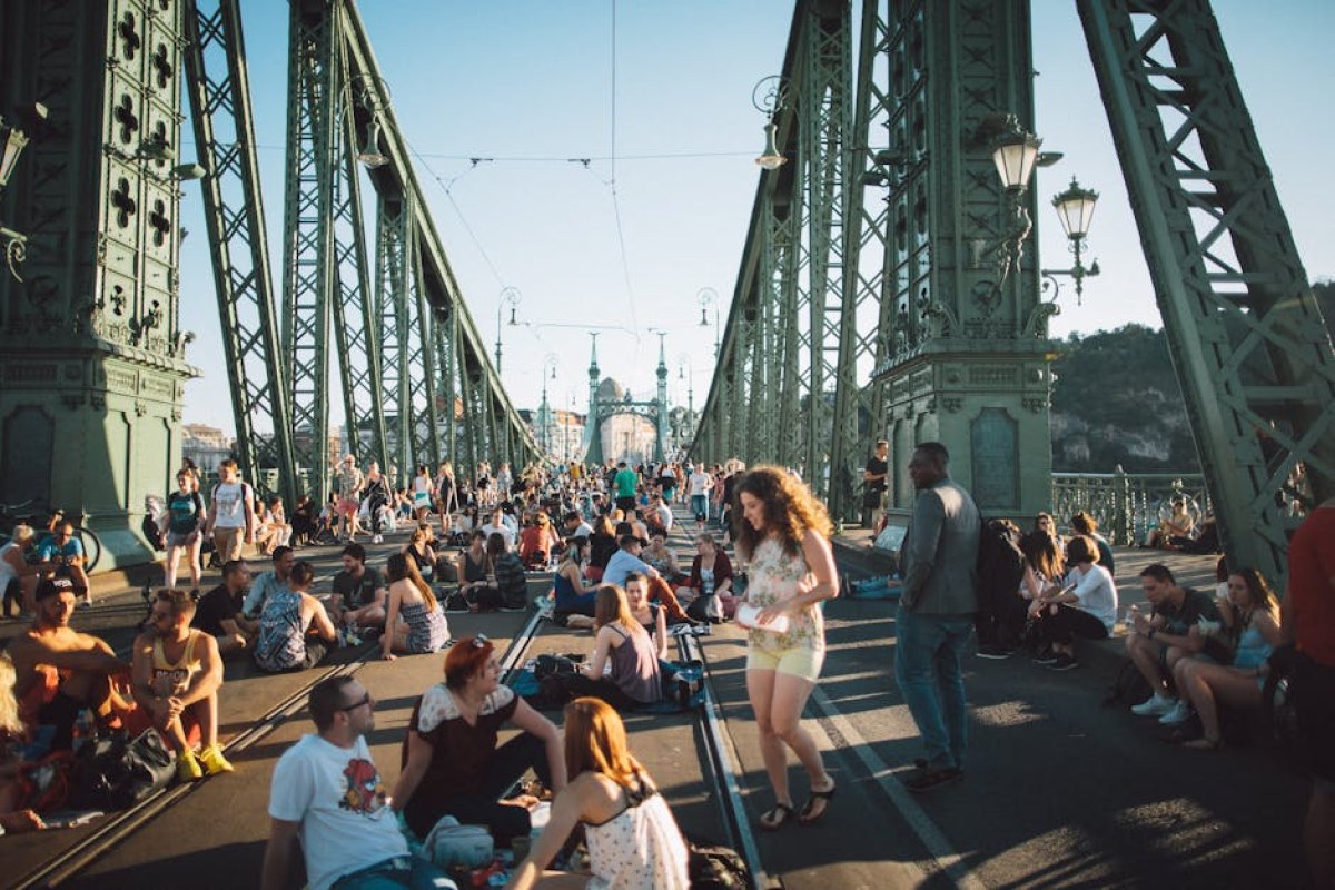 Budapest celebration crowd