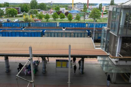 police tape railway station