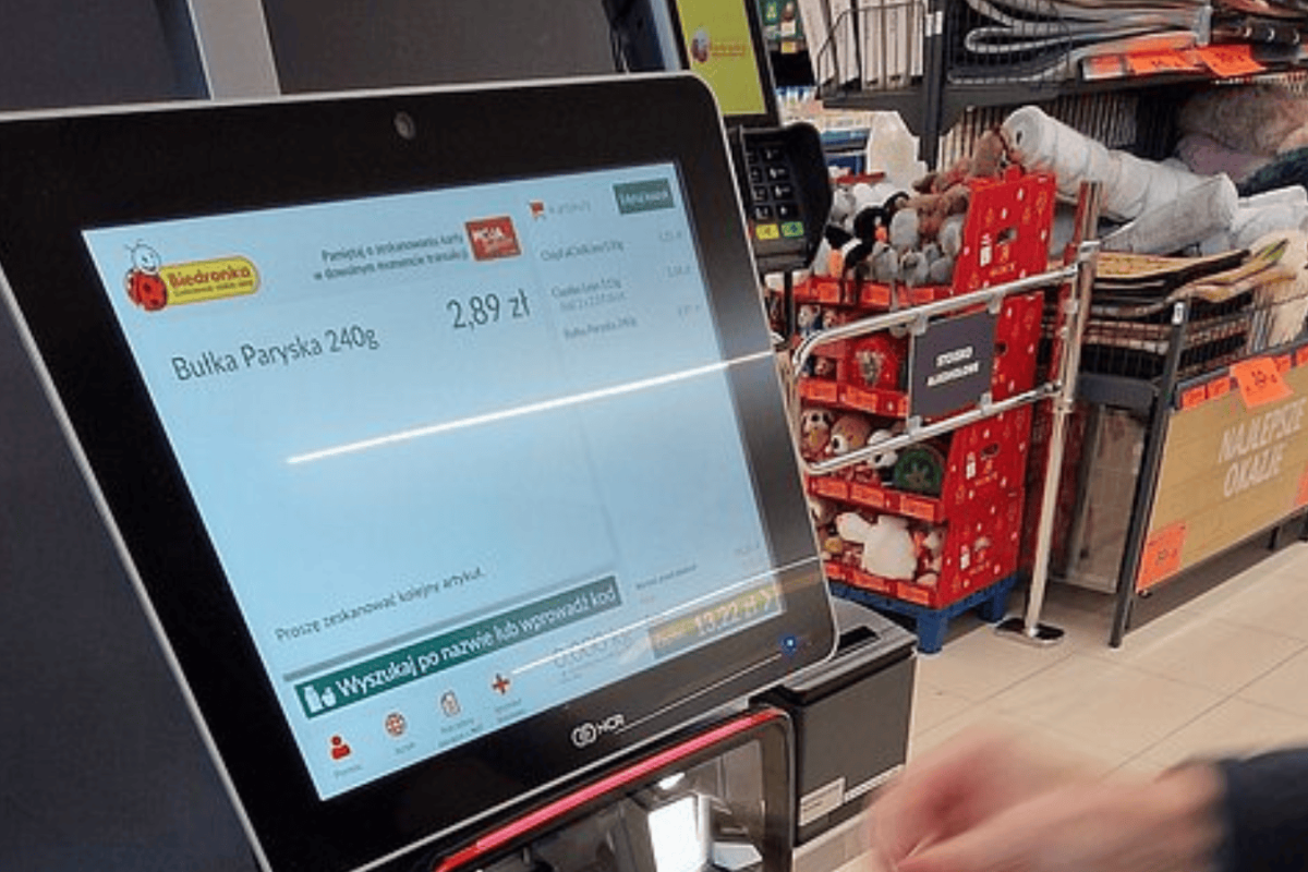self-checkout screen