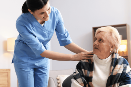 senior couple smiling