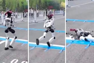 crumbling humanoid robot