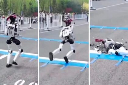 crumbling humanoid robot