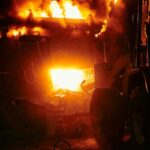 factory fire firefighters