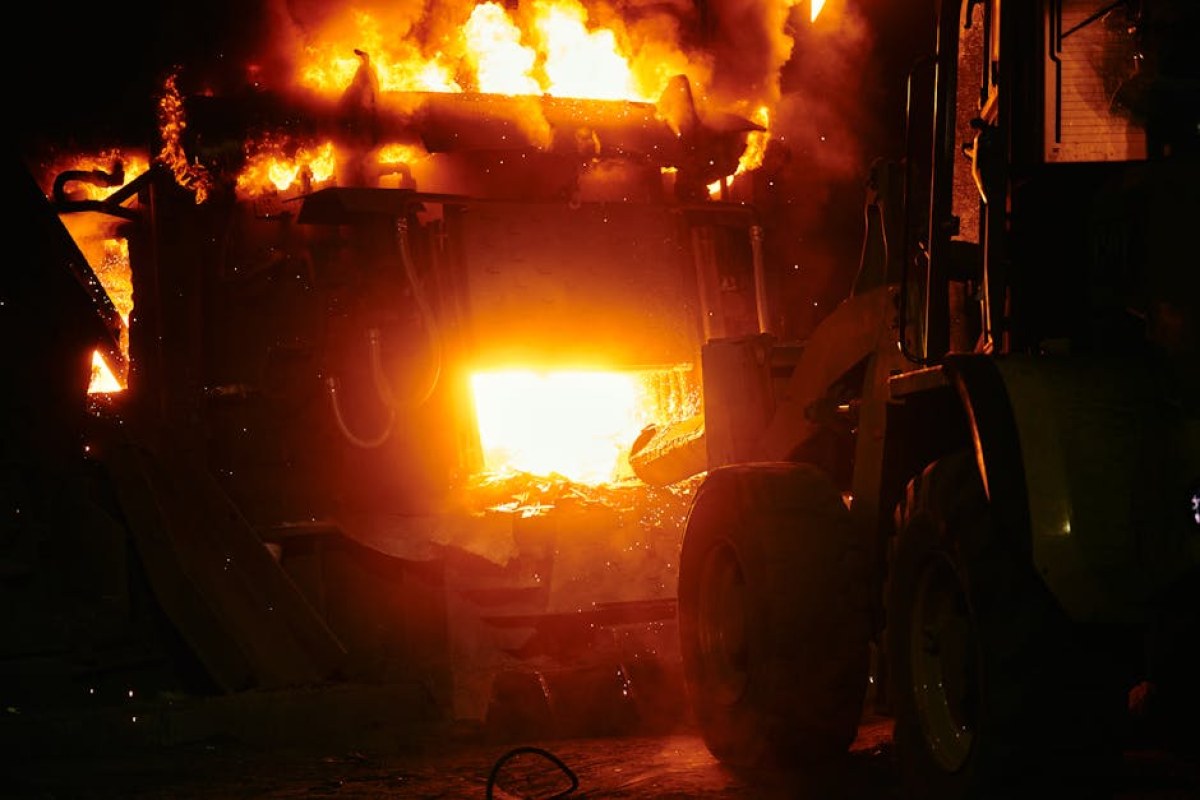 factory fire firefighters