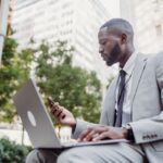 businessman using laptop