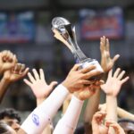 volleyball trophy celebration