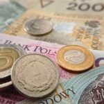 Polish zloty coins and euro banknotes