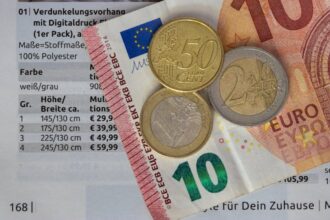 Euro banknotes and coins