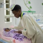 empty baby crib hospital