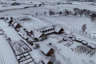 snow in April Poland