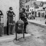 police officers guarding church
