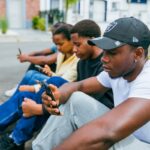 young people using smartphones