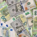 dollar and euro banknotes