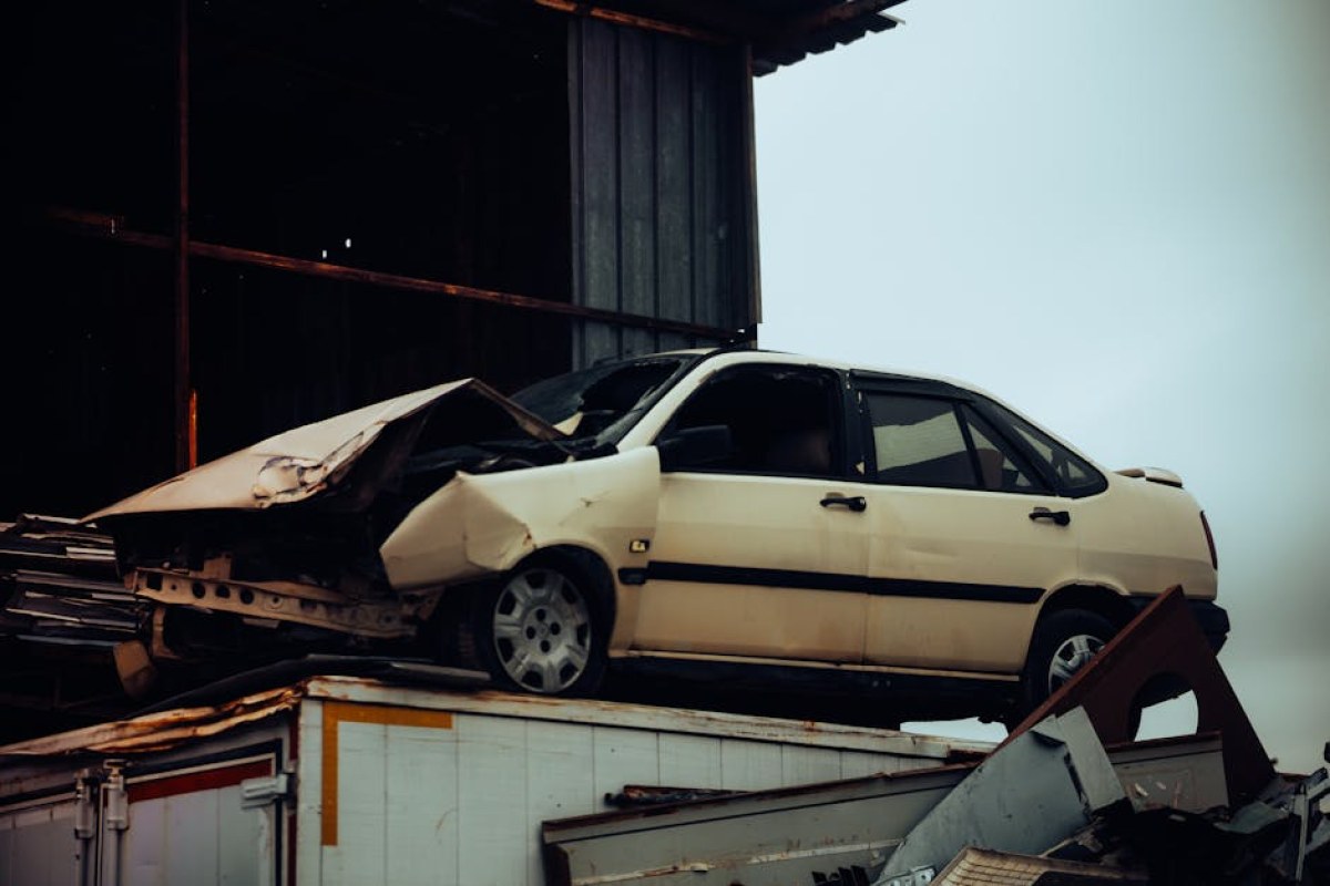 car accident steel pipes