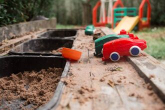 children playground sharing toys