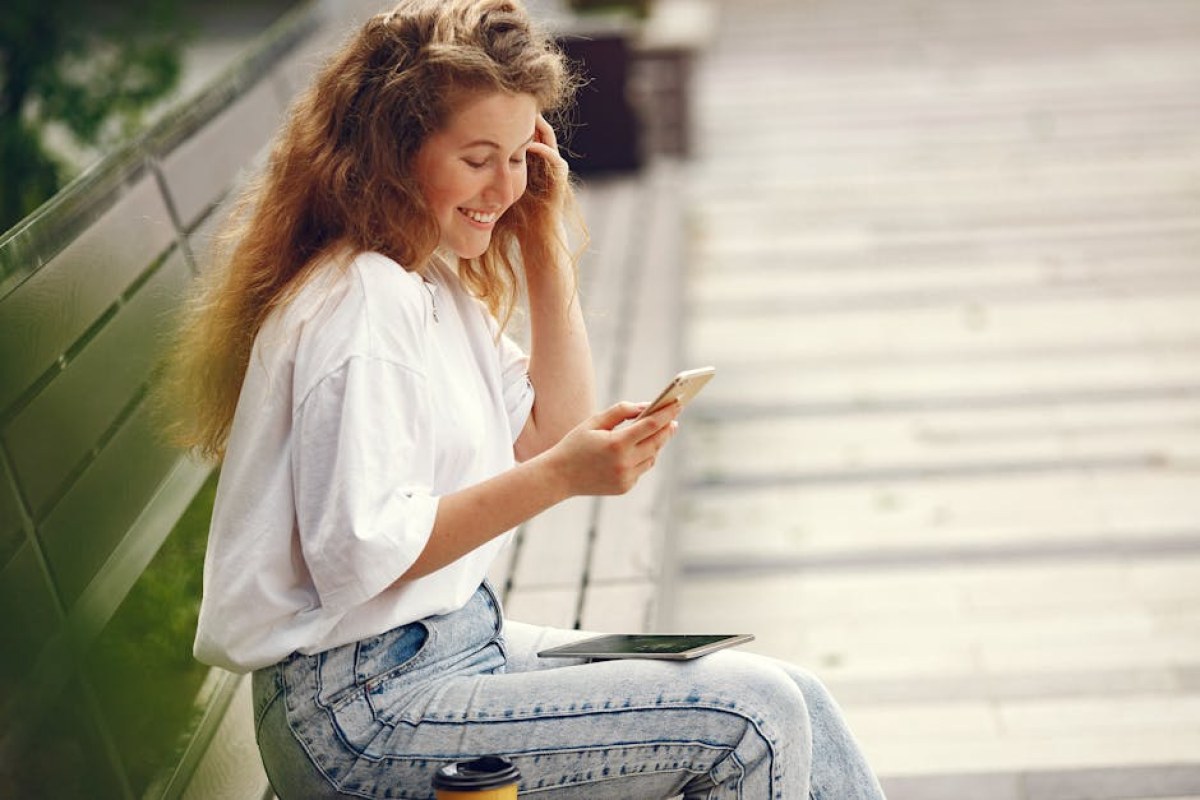 young woman social media