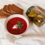 Cold beet soup with cucumber
