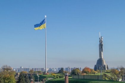 Ukrainian flag monument
