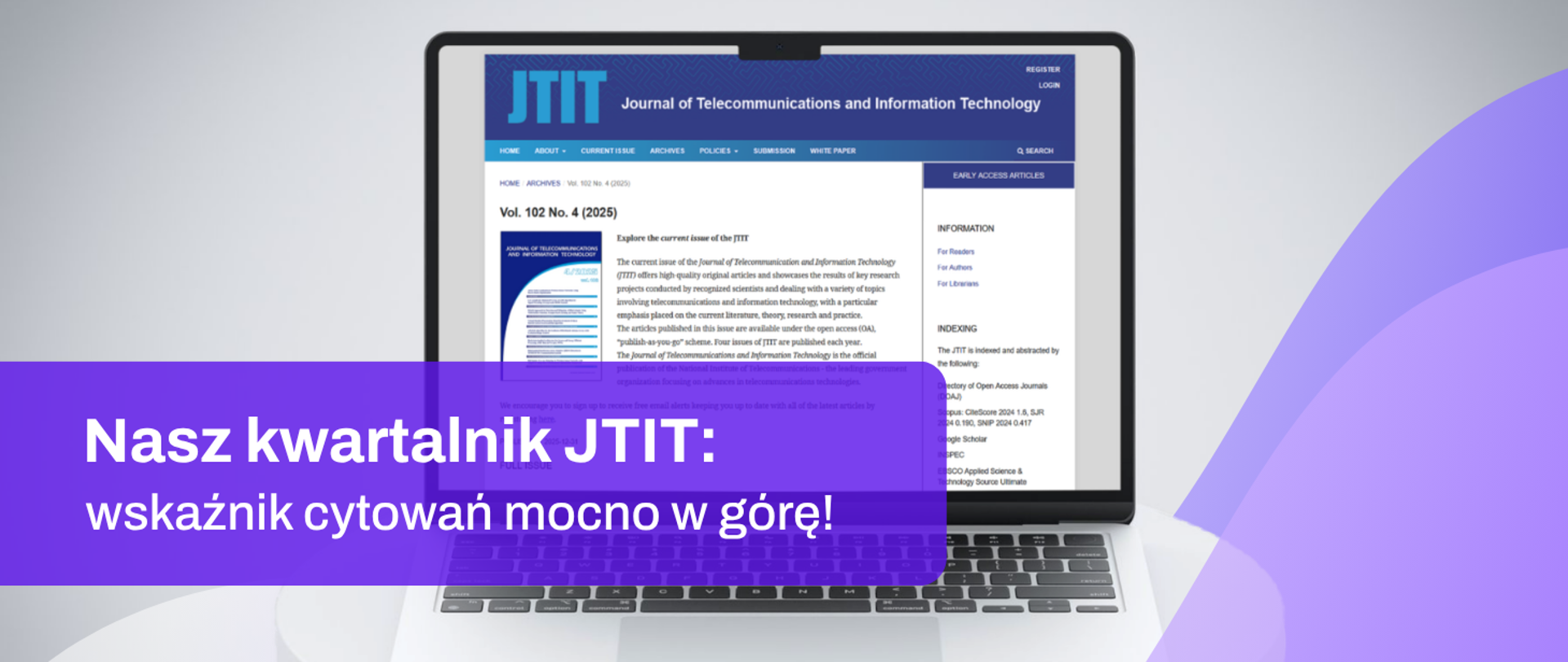 Journal of Telecommunications and Information Technology z wysokimi notami cytowań