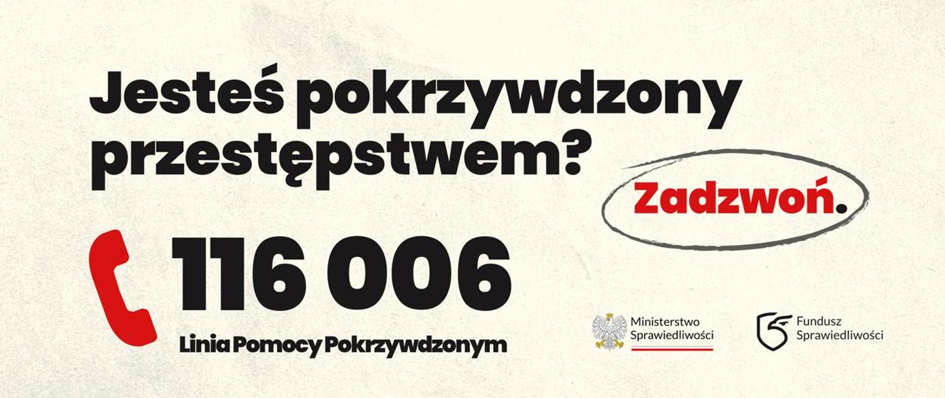 Nowa ogólnopolska infolinia 116 006 – wsparcie dla pokrzywdzonych przestępstwem